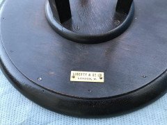 Liberty & Co. A Thebes Walnut Side Table with Three Splayed Legs Original Label - Thumbnail 9