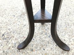 Liberty & Co. A Thebes Walnut Side Table with Three Splayed Legs Original Label - Thumbnail 13