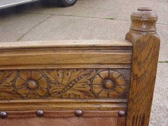 E. W. Godwin. Aesthetic Movement Carved Oak Armchair with Ebonised Spindles - Thumbnail 4