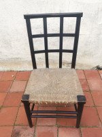 Liberty & Co. An English Beech Rush Seated Lattice Back Children's Chair - Thumbnail 4