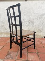 Liberty & Co. An English Beech Rush Seated Lattice Back Children's Chair - Thumbnail 7