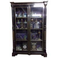 Dr. C. Dresser Attributed, Aesthetic Movement Incised, Gilded & Ebonised Display Cabinet