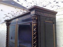 Dr. C. Dresser, attributed. Aesthetic Movement Incised, Gilded & Ebonized Display Cabinet - Thumbnail 4