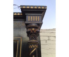 Dr. C. Dresser, attributed. Aesthetic Movement Incised, Gilded & Ebonized Display Cabinet - Thumbnail 5