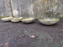 Willy Guhl for Eternit, 2 Pairs Mid-Century Modern Concrete Garden Dish Planters - Thumbnail 2