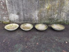 Willy Guhl for Eternit, 2 Pairs Mid-Century Modern Concrete Garden Dish Planters - Thumbnail 3