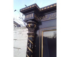 Dr. C. Dresser, attributed. Aesthetic Movement Incised, Gilded & Ebonized Display Cabinet - Thumbnail 8