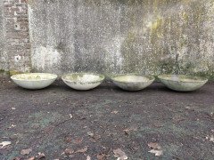 Willy Guhl for Eternit, 2 Pairs Mid-Century Modern Concrete Garden Dish Planters - Thumbnail 4