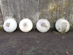 Willy Guhl for Eternit, 2 Pairs Mid-Century Modern Concrete Garden Dish Planters - Thumbnail 9