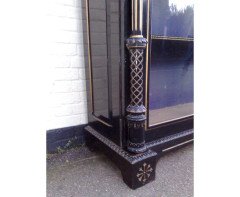 Dr. C. Dresser Attributed, Aesthetic Movement Incised, Gilded & Ebonised Display Cabinet - Thumbnail 15