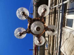 French Art Deco Chandelier with the Original Opaque Moulded Icicle Glass Shades - Thumbnail 15