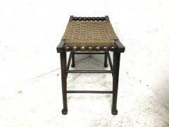 Liberty & Co. Attr Oak Side Stool with Sea Grass Seat, Turned Handles and Legs - Thumbnail 5