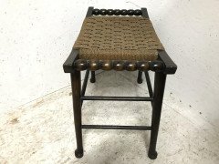 Liberty & Co. Attr Oak Side Stool with Sea Grass Seat, Turned Handles and Legs - Thumbnail 6