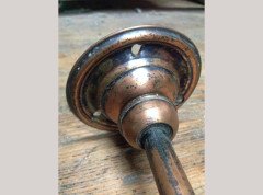 Arts & Crafts Copper Lantern Retaining the Original Ribbed Style Opaque Shade - Thumbnail 8