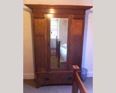 Liberty & Co., Arts & Crafts Oak Bedroom Pair with Wardrobe & Matching Double Bed - Thumbnail 2