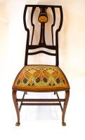 Arts & Crafts Liberty & Co. Inlaid Mahogany Side Chair - Thumbnail 2