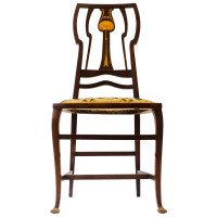 Arts & Crafts Liberty & Co. Inlaid Mahogany Side Chair - Thumbnail 3