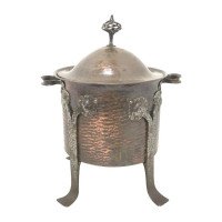 C. F. A Voysey, Arts & Crafts Copper Coal Bucket with Hand Formed Iron Details - Thumbnail 1