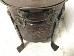 C. F. A Voysey, Arts & Crafts Copper Coal Bucket with Hand Formed Iron Details - Thumbnail 6