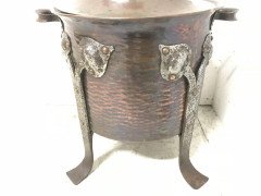 C. F. A Voysey, Arts & Crafts Copper Coal Bucket with Hand Formed Iron Details - Thumbnail 7