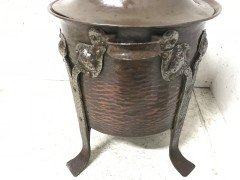 C. F. A Voysey, Arts & Crafts Copper Coal Bucket with Hand Formed Iron Details - Thumbnail 8