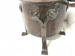 C. F. A Voysey, Arts & Crafts Copper Coal Bucket with Hand Formed Iron Details - Thumbnail 9
