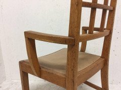 Heal's of London Attri, a set of 12 Lattice Back Oak Arts & Crafts Armchairs - Thumbnail 1