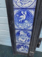 Pair of Aesthetic Movement Cast Fire Inserts with Mintons Aesop's Fables Tiles - Thumbnail 5