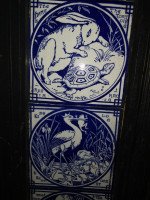 Pair of Aesthetic Movement Cast Fire Inserts with Mintons Aesop's Fables Tiles - Thumbnail 11