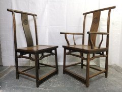 Chinese Hard Wood Dining Table & Eight Matching Chairs All with Stylised Carving - Thumbnail 10