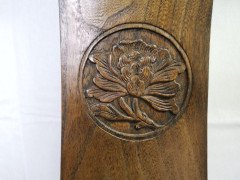 Chinese Hard Wood Dining Table & Eight Matching Chairs All with Stylised Carving - Thumbnail 11