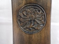Chinese Hard Wood Dining Table & Eight Matching Chairs All with Stylised Carving - Thumbnail 12