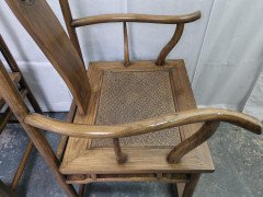 Chinese Hard Wood Dining Table & Eight Matching Chairs All with Stylised Carving - Thumbnail 16