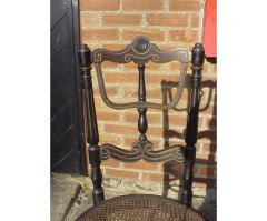Fischel. Rare Ebonised Bentwood Side Chair with Incised & Gilded Decoration - Thumbnail 2