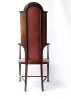 J. S. Henry attr. An Arts & Crafts Mahogany Armchair With Stylised Floral Inlays - Thumbnail 3