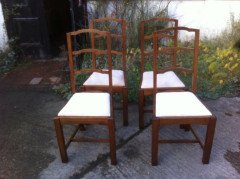 Heal's, Set of Four English Arts & Crafts Oak Arched Top Ladderback Chairs - Thumbnail 2