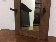 Cotswold School Arts & Crafts Oak Hall Mirror, attributed, to Stanley Webb Davies - Thumbnail 4
