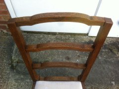 Heal's, Set of Four English Arts & Crafts Oak Arched Top Ladderback Chairs - Thumbnail 5