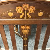 Exceptional Double Bed by Shapland & Petter with Stylised Floral Inlays - Thumbnail 4