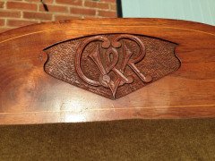 Arts & Crafts Walnut Armchair with Carved Female Heads and High Heel Shoes - Thumbnail 6