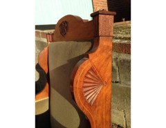 Arts & Crafts Walnut Armchair with Carved Female Heads and High Heel Shoes - Thumbnail 9