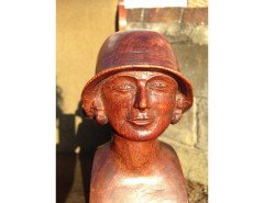 Arts & Crafts Walnut Armchair with Carved Female Heads and High Heel Shoes - Thumbnail 10