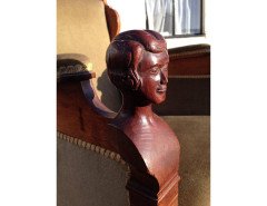 Arts & Crafts Walnut Armchair with Carved Female Heads and High Heel Shoes - Thumbnail 13