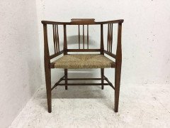 E. A. Taylor, Wylie & Lochhead or Shapland & Petter. A Fine Rush Seated Armchair - Thumbnail 5