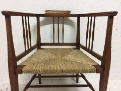 E. A. Taylor, Wylie & Lochhead or Shapland & Petter. A Fine Rush Seated Armchair - Thumbnail 6