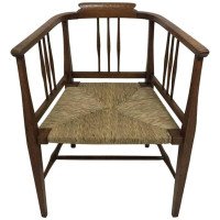 E. A. Taylor, Wylie & Lochhead or Shapland & Petter. A Fine Rush Seated Armchair - Thumbnail 7