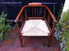 E. A. Taylor, Wylie & Lochhead or Shapland & Petter. A Fine Rush Seated Armchair - Thumbnail 9