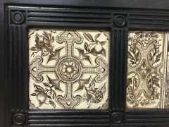 English Aesthetic Movement Cast Iron Fire Insert with Original Maw & Co. Tiles - Thumbnail 4