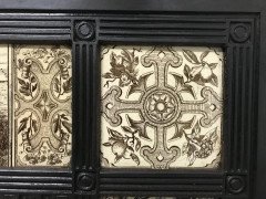 English Aesthetic Movement Cast Iron Fire Insert with Original Maw & Co. Tiles - Thumbnail 7