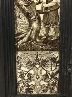 English Aesthetic Movement Cast Iron Fire Insert with Original Maw & Co. Tiles - Thumbnail 11